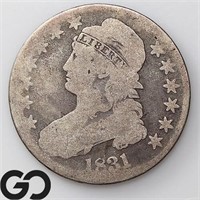 1831 Capped Bust Half Dollar, Good Bid: 52