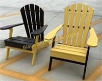 (2)Solid Plastic Mizzou Themed Folding Chairs