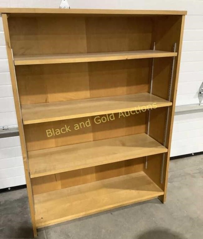 4-Tiered Adjustable Height Wooden Bookshelf