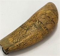 Whale Tooth Scrimshaw Carving