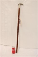 36" Carved Cane w/ Metal Handle