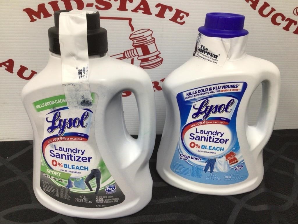 (2) Lysol 90oz Laundry Sanitizer 0% Bleach Lot