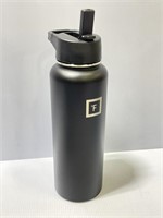 Black 40 oz Iron Flask Water Bottle with Straw