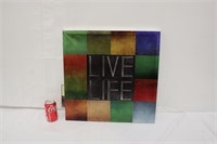Live Life Colorblock Artwork on Canvas 20" x 20"