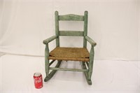 Vintage Child's Rocking Chair w/ Woven Seat