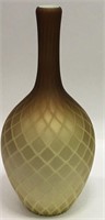 Brown Diamond Optic Satin Glass Vase