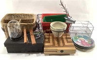 Baskets, Plates, and Knife Block