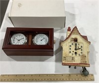 2 Clocks- Cuckoo clock, Quartz