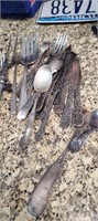 22 pieces assorted old silverware