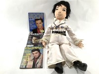 Elvis Doll & (3) Magazines