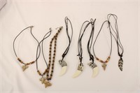 Shark Tooth, Horn, & Feather Fashion Necklaces