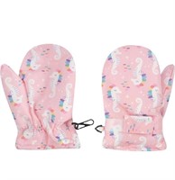 KIDS WINTER GLOVES SEAHORSE PINK FOR 4-6 YEARS