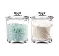 YOUNGEVER CLEAR PLASTIC APOTHECARY JARS 15OZ SET