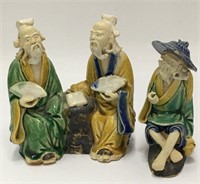 Group Of Oriental Mud Figures