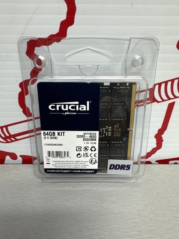 Crucial 64GB DDR5 4800 Sodimm Laptop Ram Memory