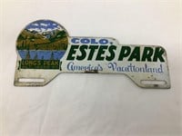 Estes Park CO, Metal License Plate Topper, 10”L,