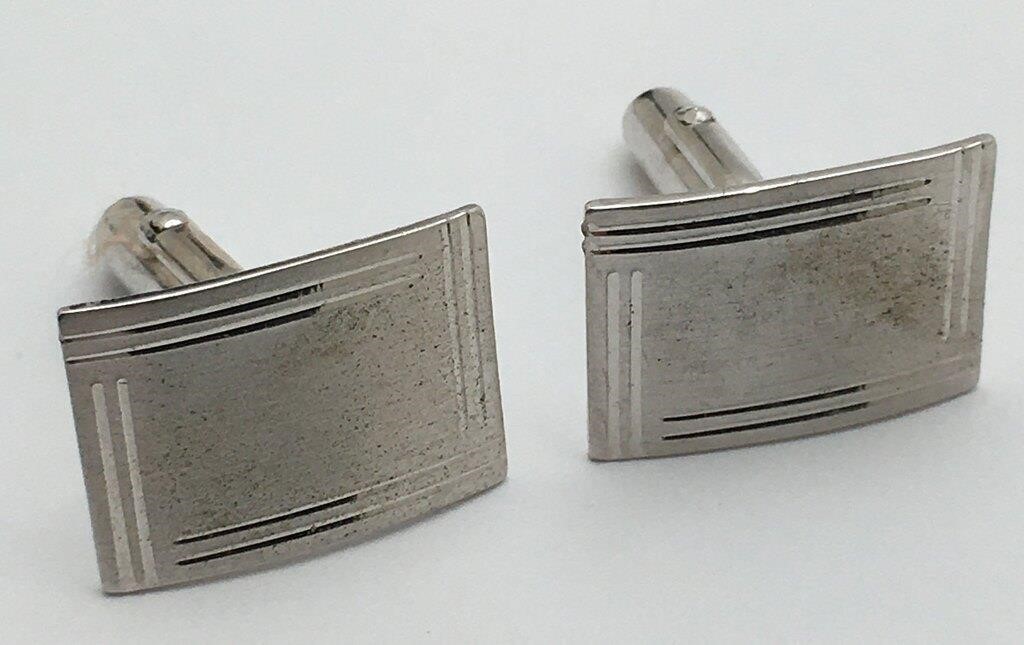 Sterling Silver Cuff Link Earrings