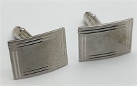 Sterling Silver Cuff Link Earrings