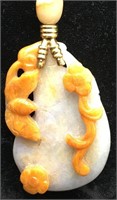 14k Gold And Carved Jadeite Pendant
