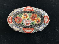 Vintage Italian Micro Mosaic Brooch 2x1.5in