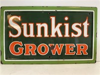 Heavy Enameled Metal "Sunkist Grower" Sign