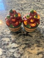 Apple salt and pepper shakers