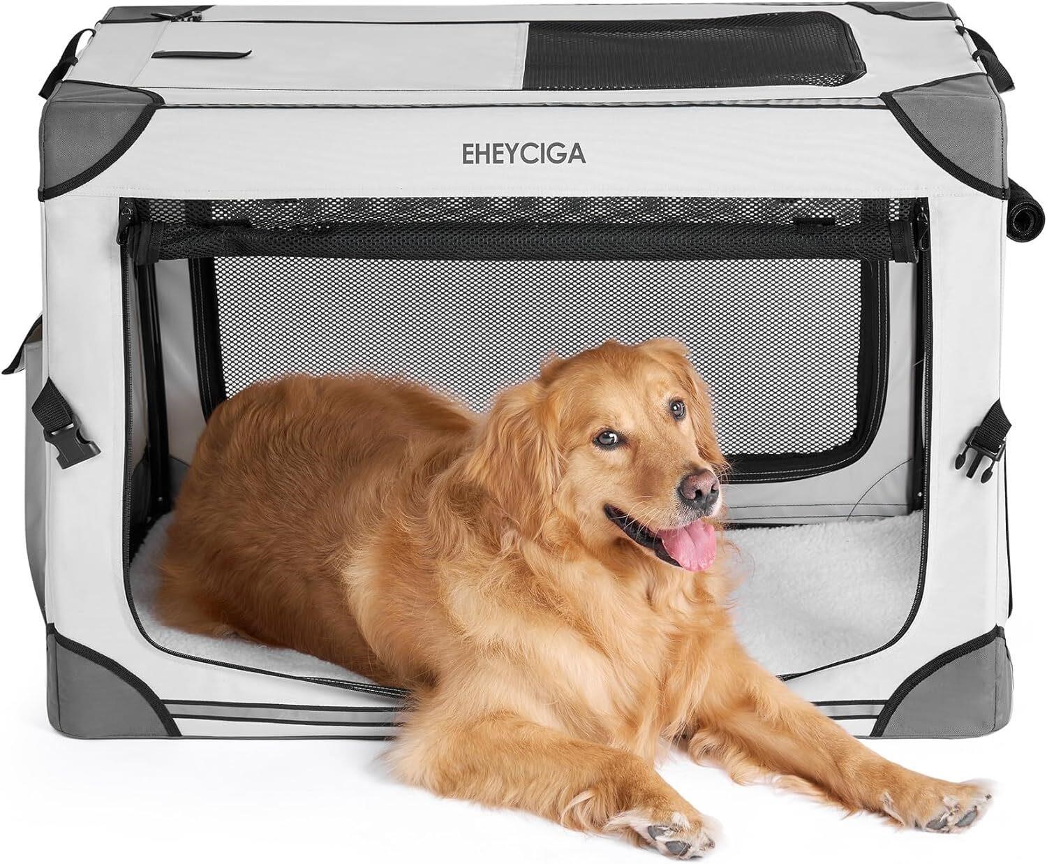 EHEYCIGA Dog Crate, Portable, 36 Grey
