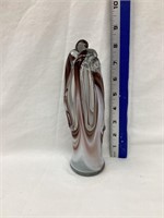 Hand Blown Art Glass Sculpture, 8 1/4”T
