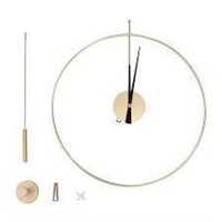 Gold Iron Round Swing Wall Clock Modern Design Sil