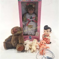 80s-90s Raikes Bear, Liberty Landing Doll, Kewpie