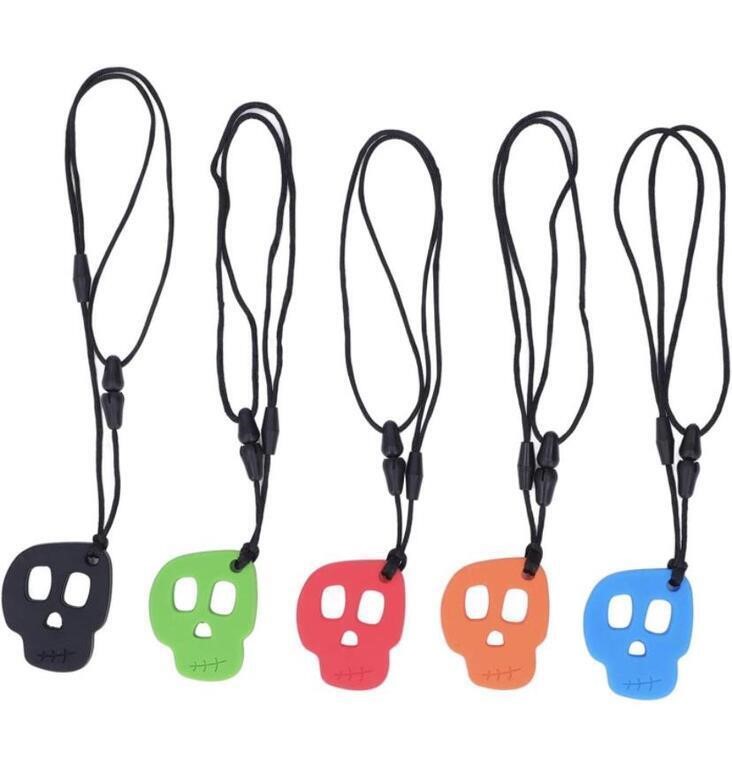 5PCS CHEW NECKLACES FOR SENSORY KIDS, SILICONE