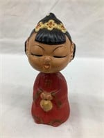 Vintage Geisha Girl Bobble Head, 5 1/2”T
