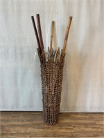 Tall Woven Vase Basket w/Long Sticks