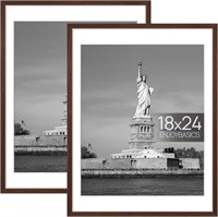 18x24 ENJOYBASICS Picture Frame 2 Pack, Brown