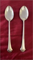 2 CHIPPENDALE SILVER SPOONS