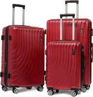 $165  Camel Mtn Luggage Set 3pc, Durable, Red