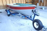 12' Aluminum Lund Fishing Boat on Trailer