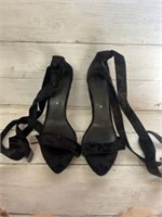 Velvet black heels Womens Shoes size  6