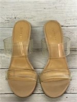 Tan/ clear heels Womens Shoes size 7