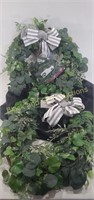 (2) Grey Ribbon Large Wreaths & Case