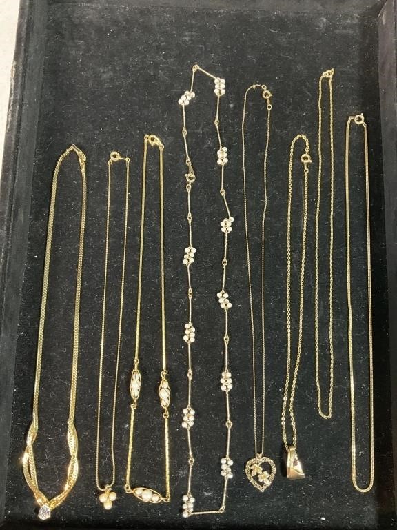 Goldtone Costume Necklaces (8) Total