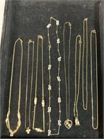 Goldtone Costume Necklaces (8) Total