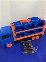 CAR CARRIER TRUCK TOY W/6 CARS
