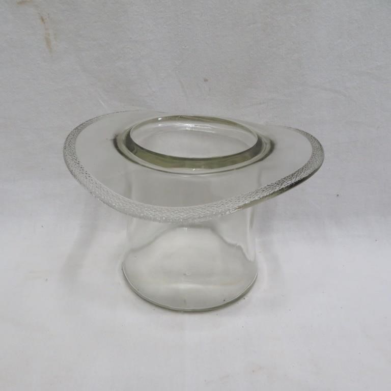 Art Deco Top Hat Glass Vase / Candy Dish - Vintage
