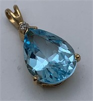 Sterling Silver Blue Stone Pendant