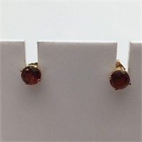14k Gold 1ctw Natural Garnet Earrings
