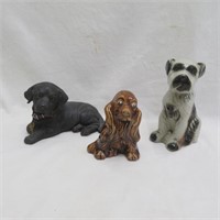 Dog Figurines - Ceramic (2) - Resin (1)