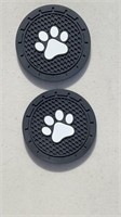 Rubber Cup Holder Placemats For Car , Paw Prints