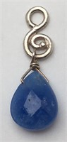 Silver Charm With Blue Stone