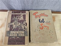 2 Vintage Hard Cover Books 1941 Spanish  Book